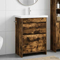 Badezimmermöbel-Set Geräucherte Eiche 61 x 40 x 84,5 cm