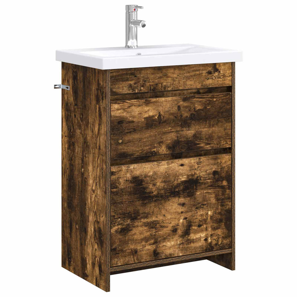 Badezimmermöbel-Set Geräucherte Eiche 61 x 40 x 84,5 cm