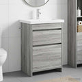 Badezimmermöbel-Set Grau Sonoma 61 x 40 x 84,5 cm Holzwerkstoff