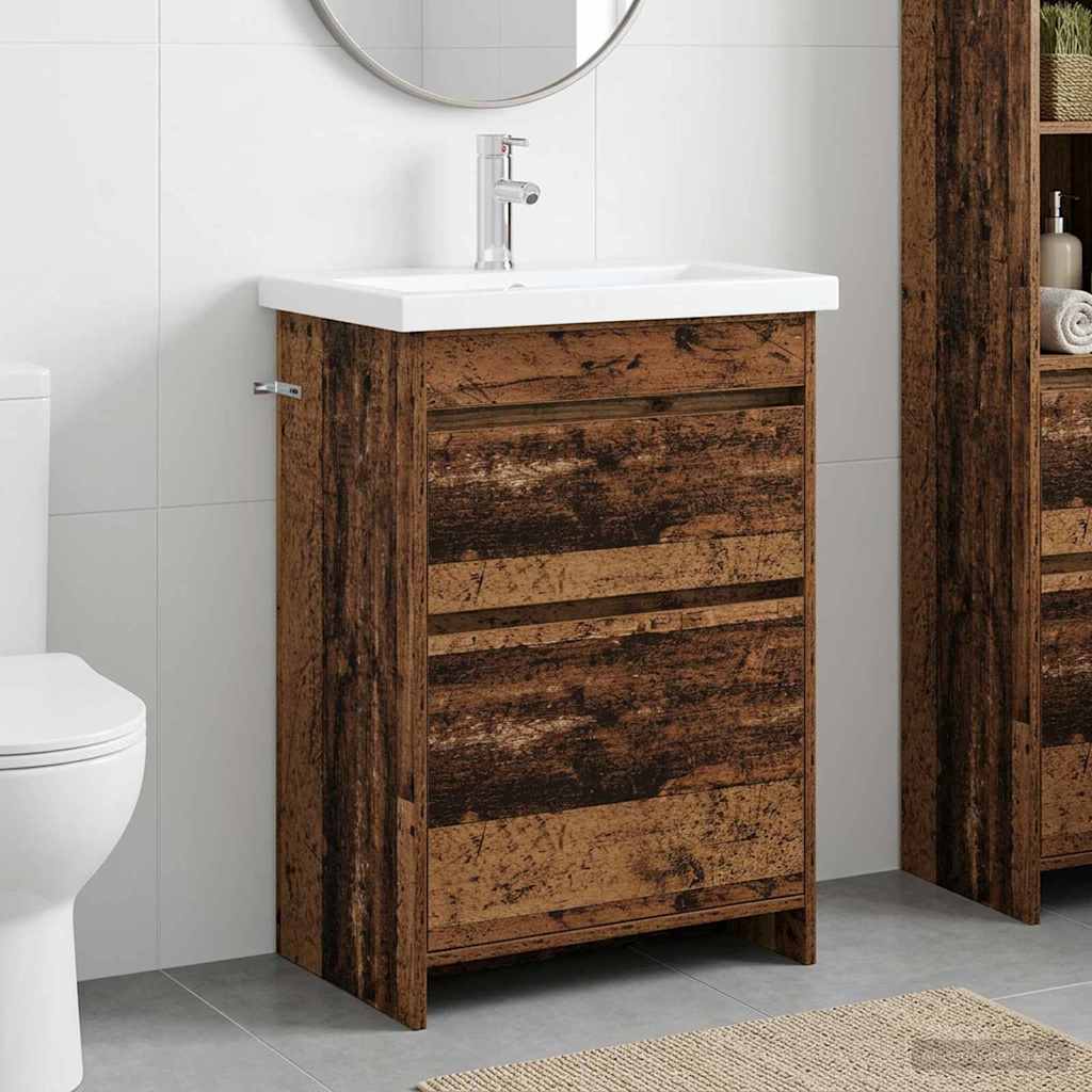 Badezimmermöbel-Set Altholz 61 x 40 x 84,5 cm Holzwerkstoff
