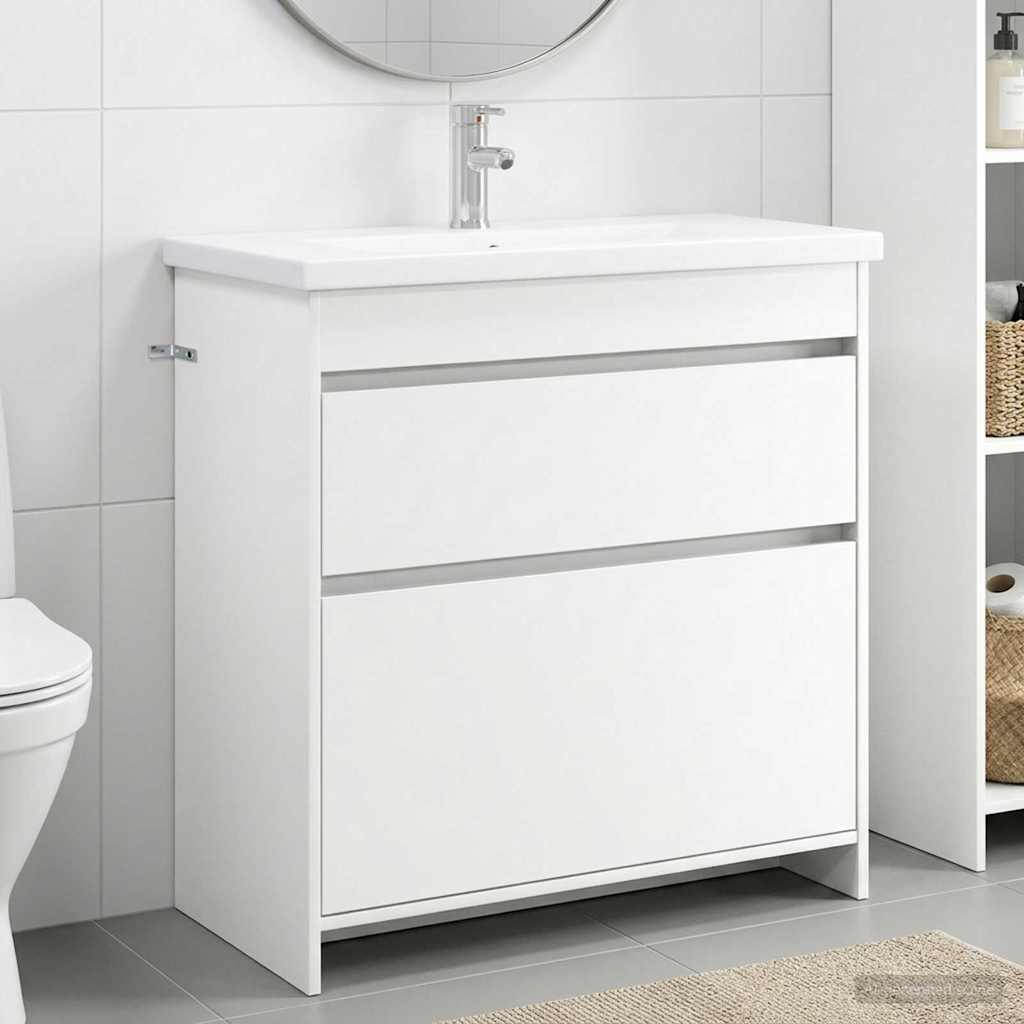 Badezimmermöbel-Set Weiß 81 x 40 x 84,5 cm Holzwerkstoff