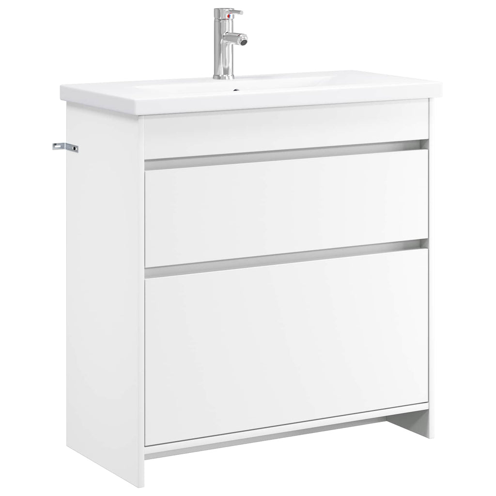 Badezimmermöbel-Set Weiß 81 x 40 x 84,5 cm Holzwerkstoff