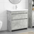 Badezimmermöbel-Set Betongrau 81 x 40 x 84,5 cm Holzwerkstoff