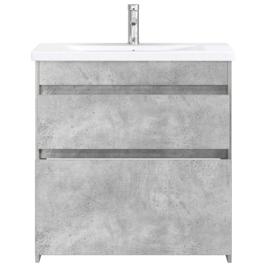 Badezimmermöbel-Set Betongrau 81 x 40 x 84,5 cm Holzwerkstoff