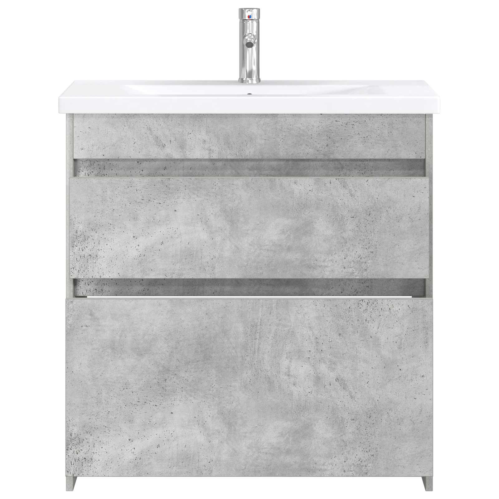 Badezimmermöbel-Set Betongrau 81 x 40 x 84,5 cm Holzwerkstoff