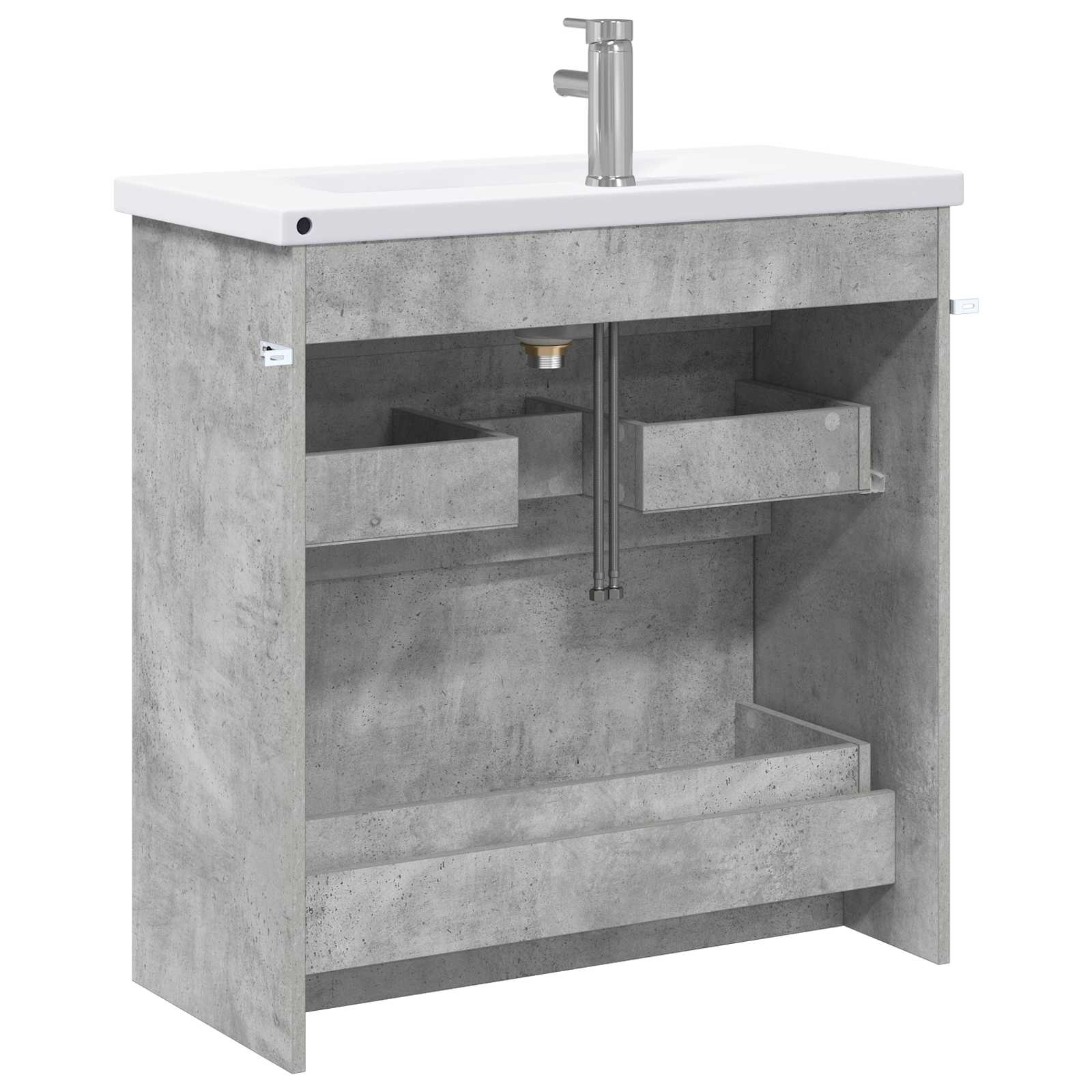 Badezimmermöbel-Set Betongrau 81 x 40 x 84,5 cm Holzwerkstoff