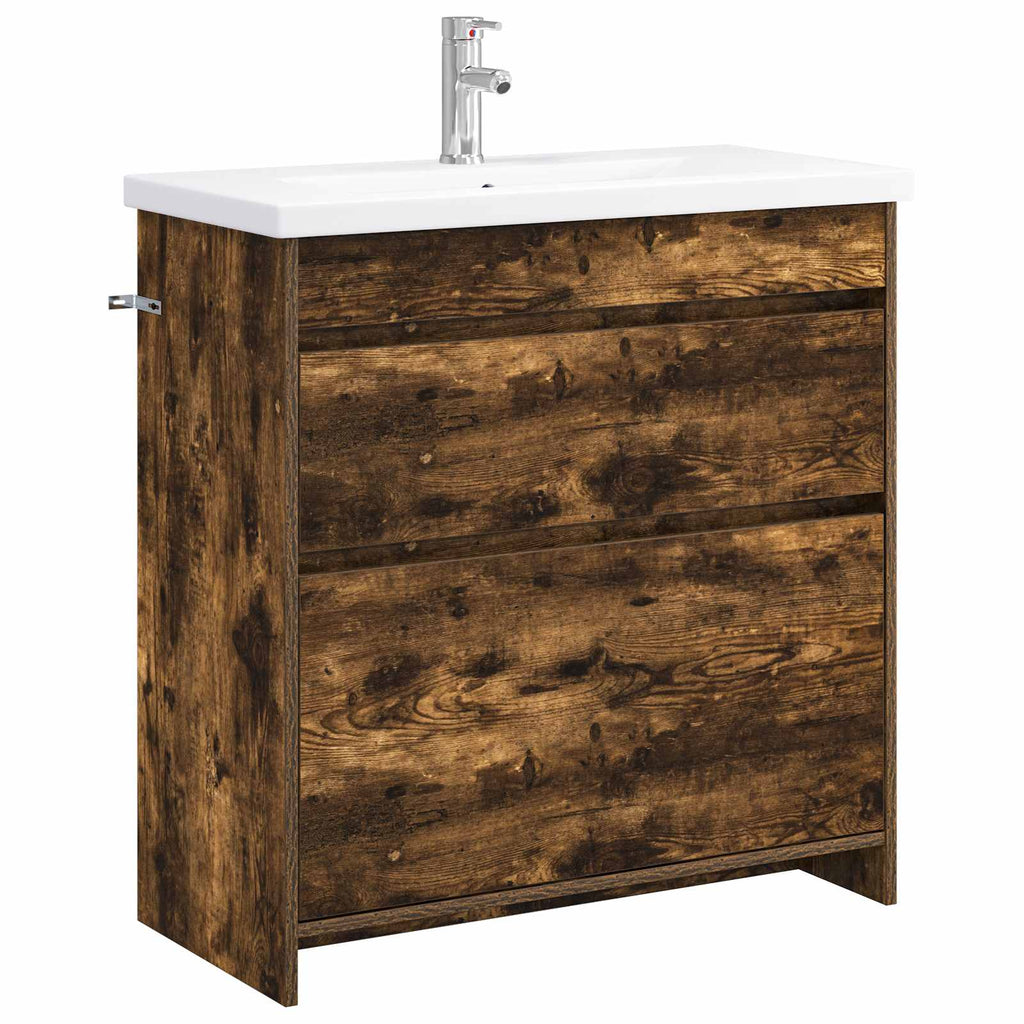 Badezimmermöbel-Set Geräucherte Eiche 81 x 40 x 84,5 cm
