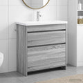 Badezimmermöbel-Set Grau Sonoma 81 x 40 x 84,5 cm Holzwerkstoff
