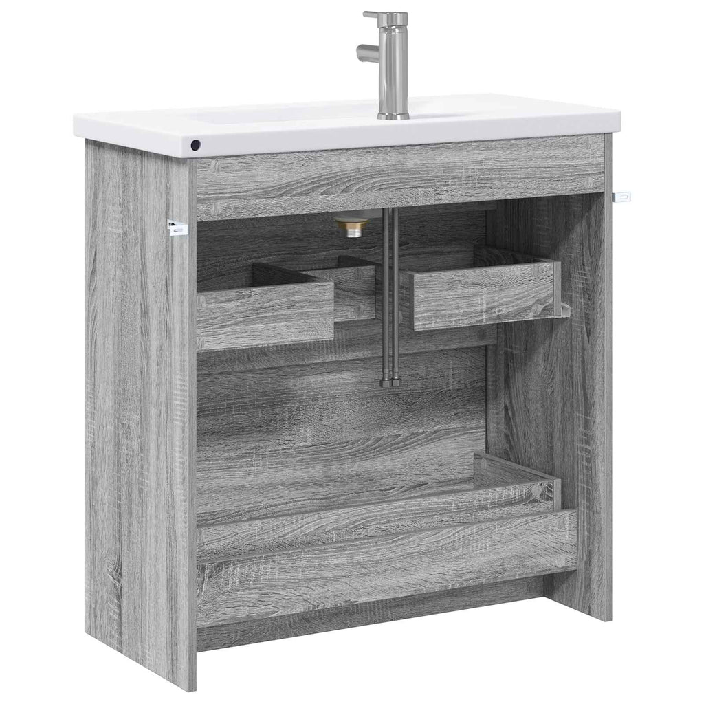 Badezimmermöbel-Set Grau Sonoma 81 x 40 x 84,5 cm Holzwerkstoff