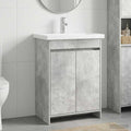 Badezimmermöbel-Set Betongrau 61 x 40 x 84,5 cm Holzwerkstoff