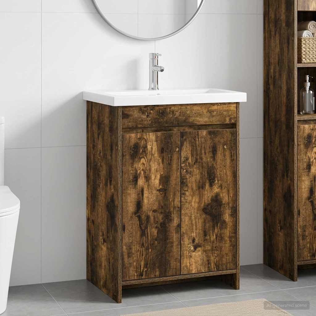 Badezimmermöbel-Set Geräucherte Eiche 61 x 40 x 84,5 cm