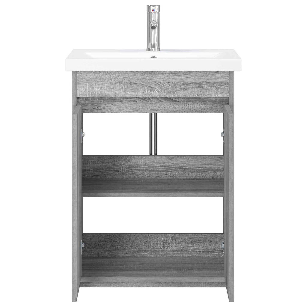 Badezimmermöbel-Set Grau Sonoma 61 x 40 x 84,5 cm Holzwerkstoff