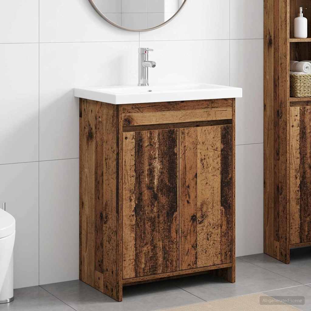 Badezimmermöbel-Set Altholz 61 x 40 x 84,5 cm Holzwerkstoff