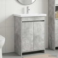 Badezimmermöbel-Set Betongrau 81 x 40 x 84,5 cm Holzwerkstoff