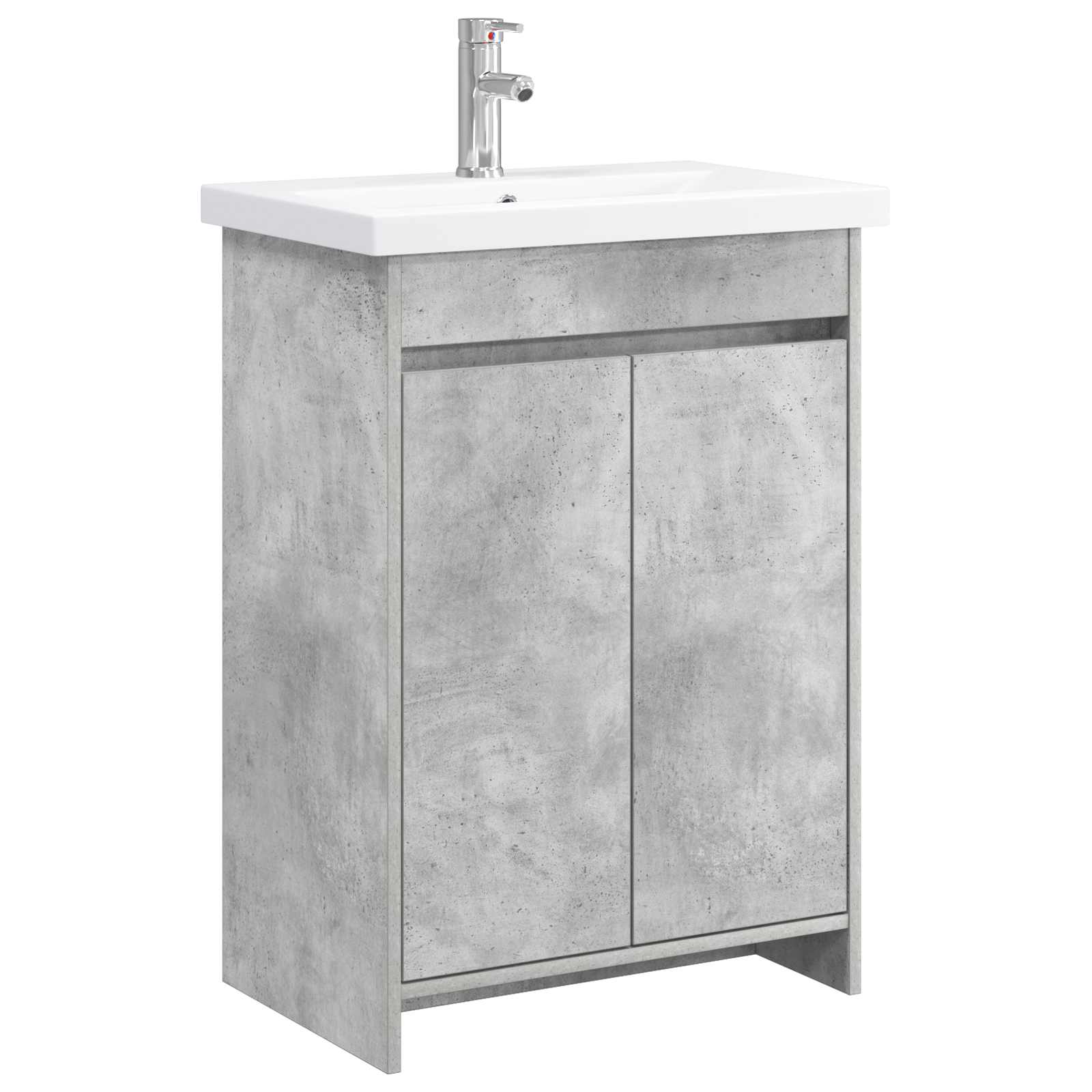 Badezimmermöbel-Set Betongrau 81 x 40 x 84,5 cm Holzwerkstoff
