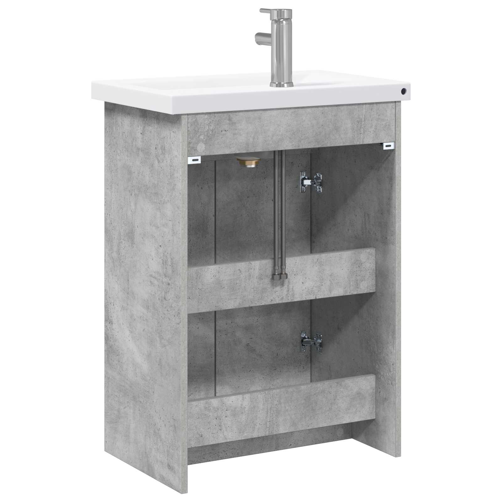 Badezimmermöbel-Set Betongrau 81 x 40 x 84,5 cm Holzwerkstoff