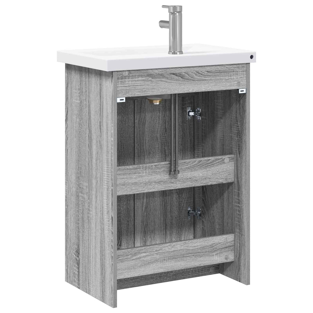 Badezimmermöbel-Set Grau Sonoma 81 x 40 x 84,5 cm Holzwerkstoff