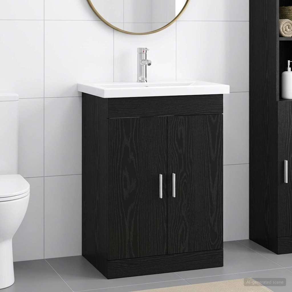 Badezimmermöbel-Set Schwarze Eiche 61 x 40 x 84,5 cm