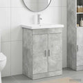 Badezimmermöbel-Set Betongrau 61 x 40 x 84,5 cm Holzwerkstoff