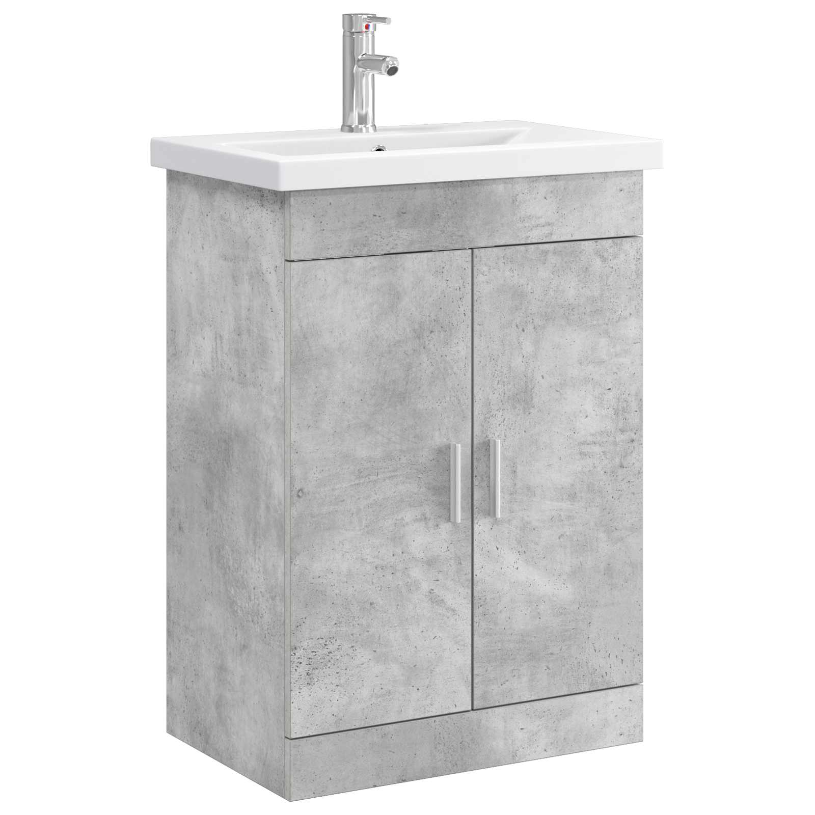 Badezimmermöbel-Set Betongrau 61 x 40 x 84,5 cm Holzwerkstoff