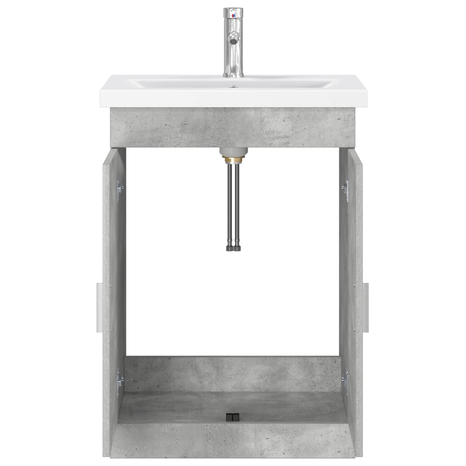 Badezimmermöbel-Set Betongrau 61 x 40 x 84,5 cm Holzwerkstoff