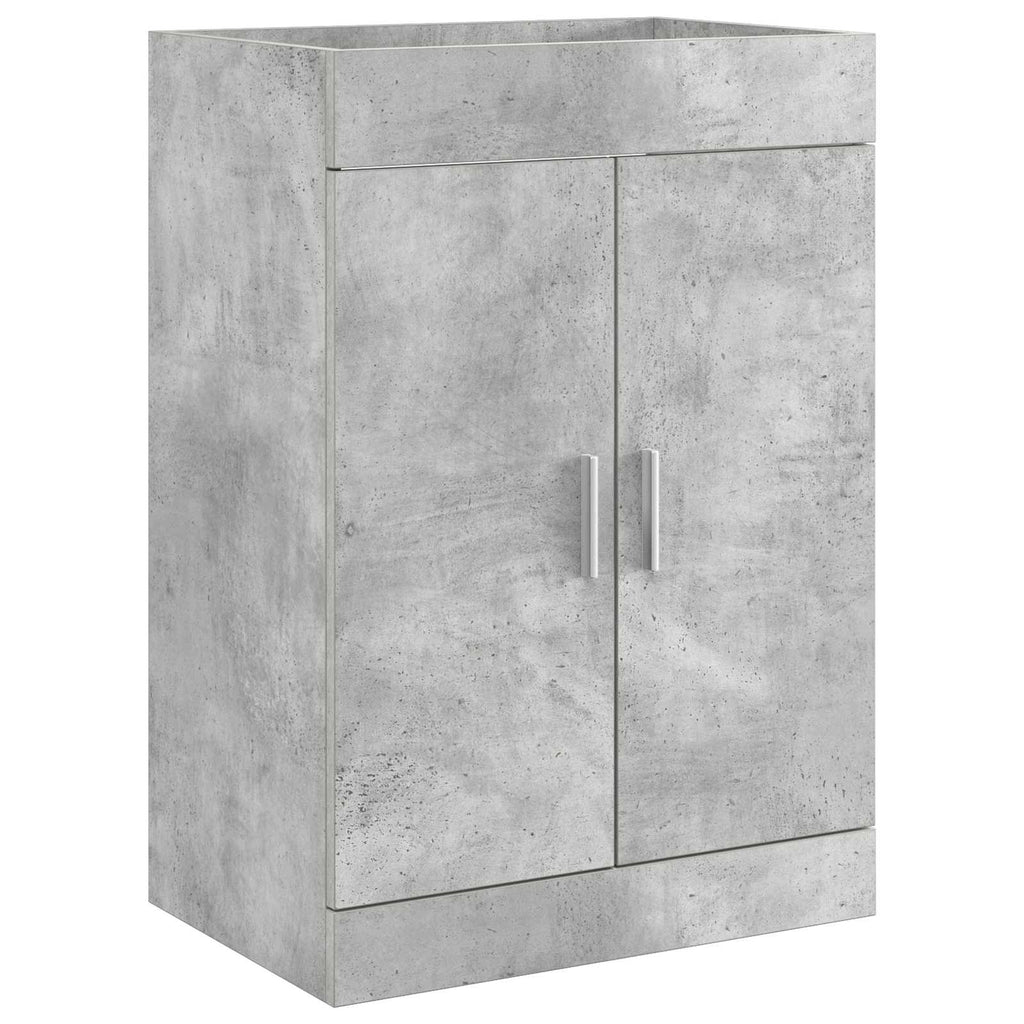 Badezimmermöbel-Set Betongrau 61 x 40 x 84,5 cm Holzwerkstoff