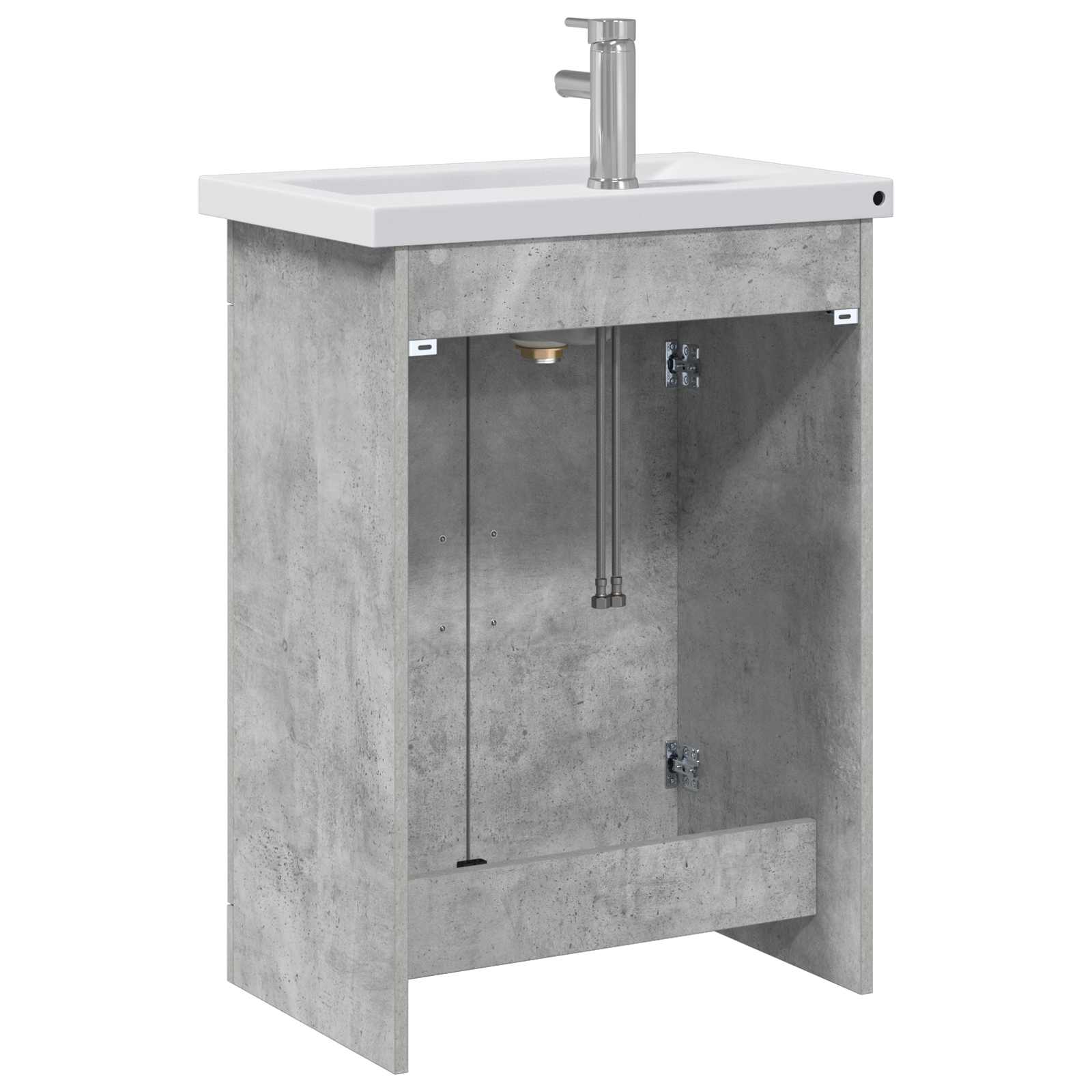 Badezimmermöbel-Set Betongrau 61 x 40 x 84,5 cm Holzwerkstoff