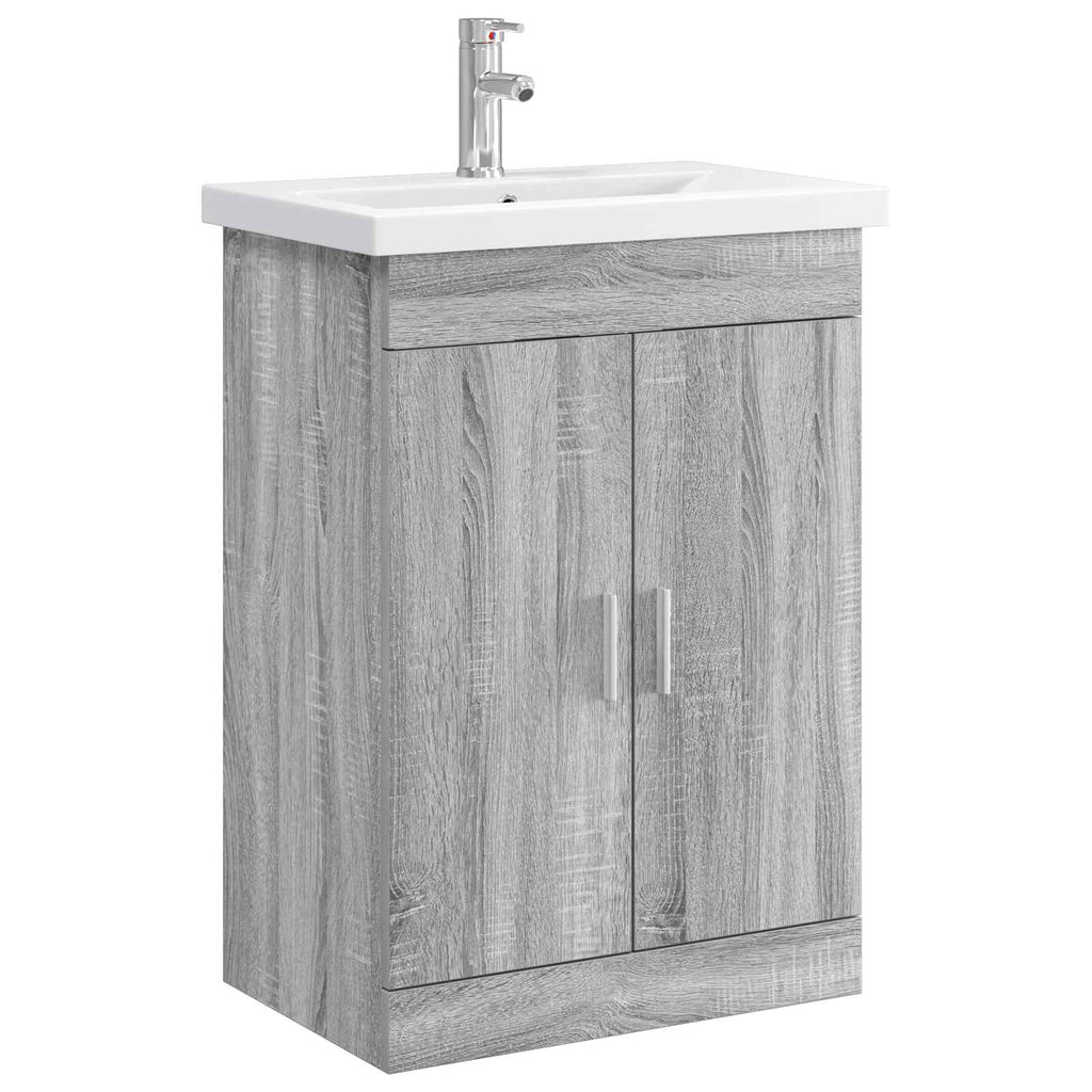 Badezimmermöbel-Set Grau Sonoma 61 x 40 x 84,5 cm Holzwerkstoff