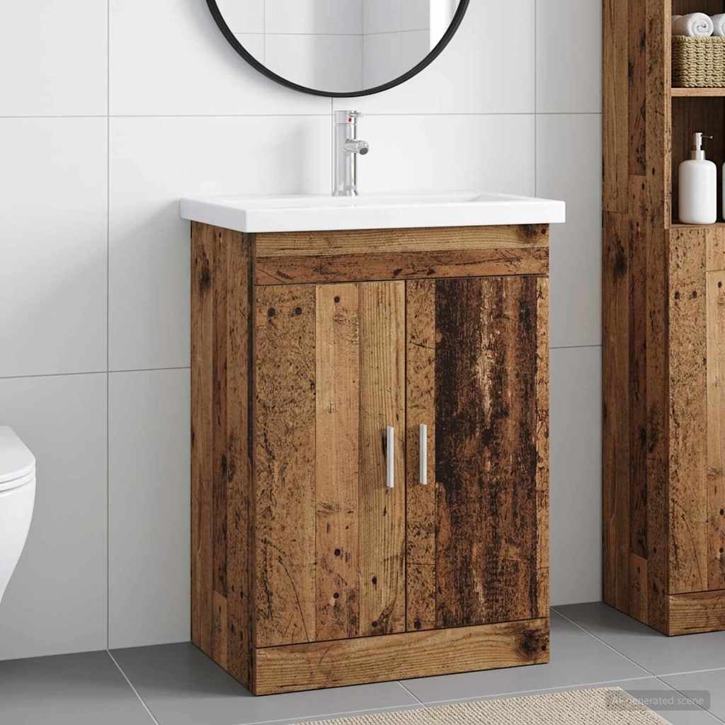 Badezimmermöbel-Set Altholz 61 x 40 x 84,5 cm Holzwerkstoff