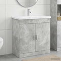 Badezimmermöbel-Set Betongrau 81 x 40 x 84,5 cm Holzwerkstoff