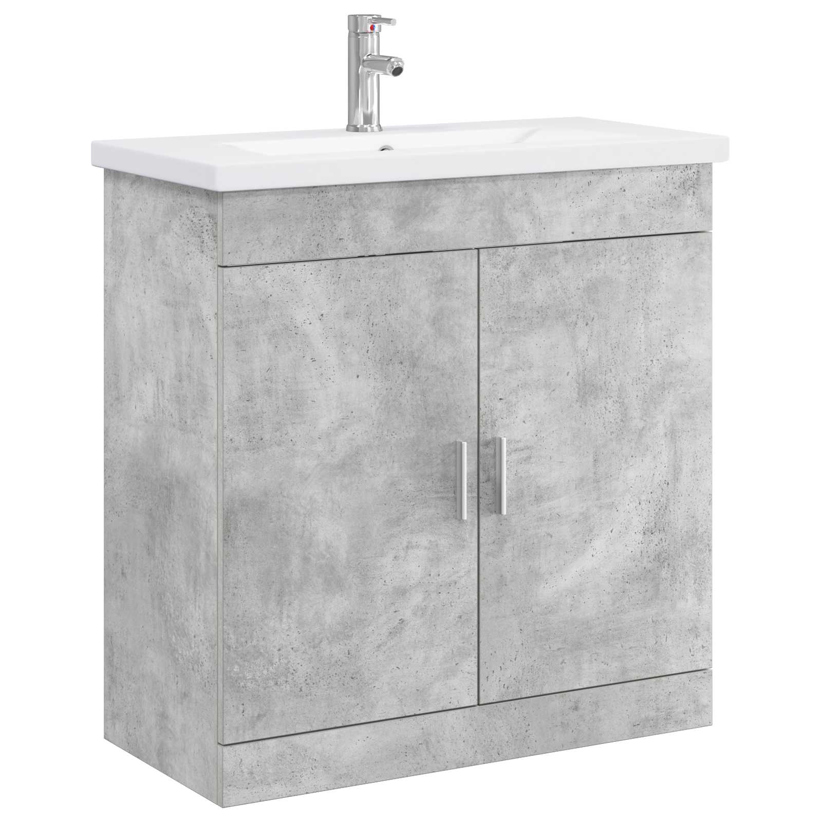 Badezimmermöbel-Set Betongrau 81 x 40 x 84,5 cm Holzwerkstoff