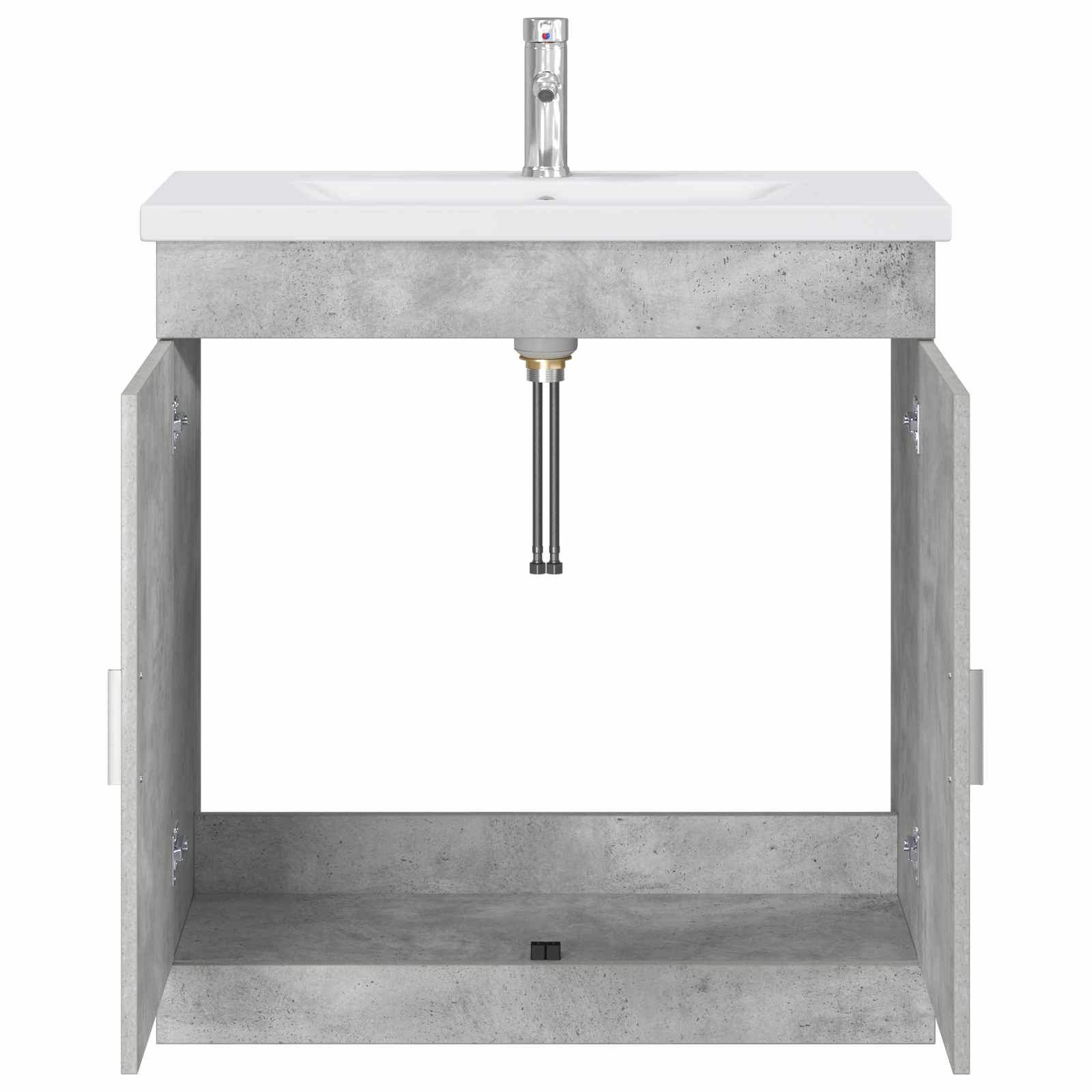Badezimmermöbel-Set Betongrau 81 x 40 x 84,5 cm Holzwerkstoff