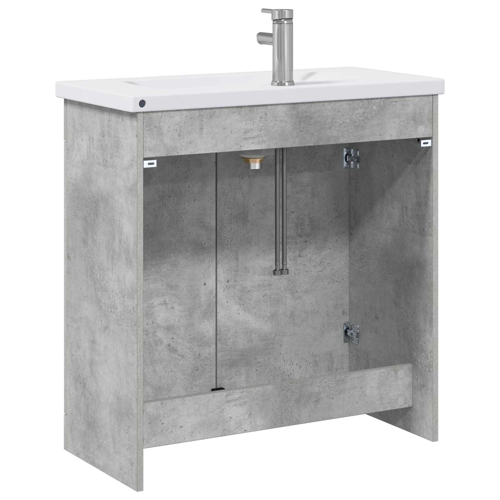 Badezimmermöbel-Set Betongrau 81 x 40 x 84,5 cm Holzwerkstoff