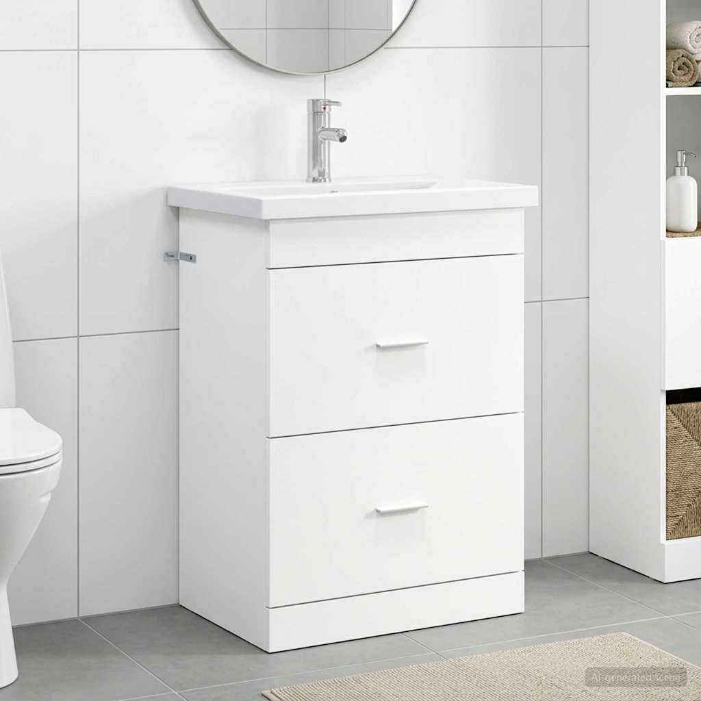 Badezimmermöbel-Set Weiß 61 x 40 x 84,5 cm Holzwerkstoff