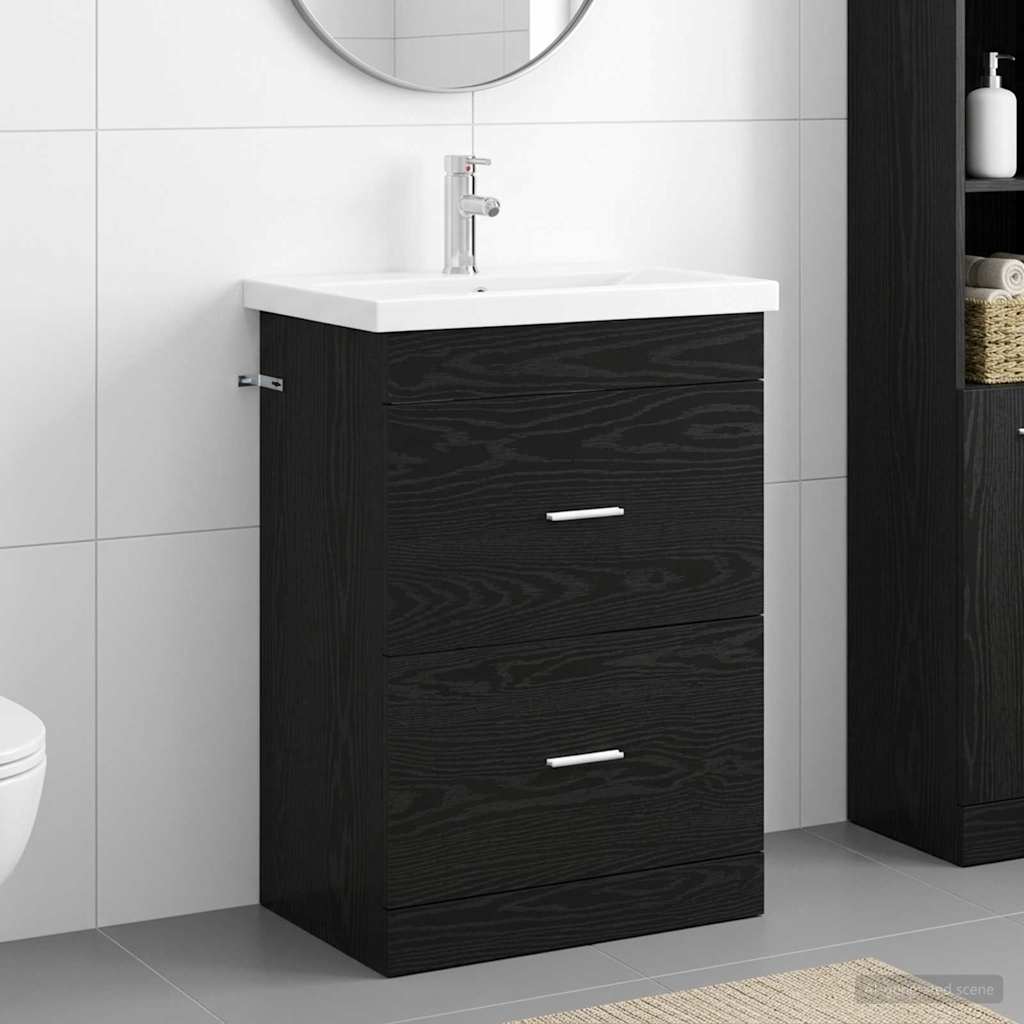 Badezimmermöbel-Set Schwarze Eiche 61 x 40 x 84,5 cm