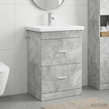 Badezimmermöbel-Set Betongrau 61 x 40 x 84,5 cm Holzwerkstoff
