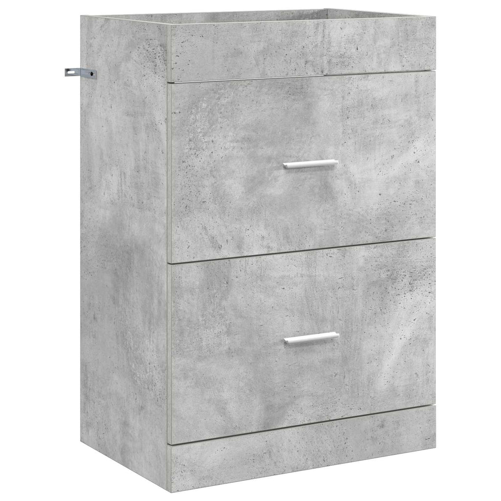 Badezimmermöbel-Set Betongrau 61 x 40 x 84,5 cm Holzwerkstoff