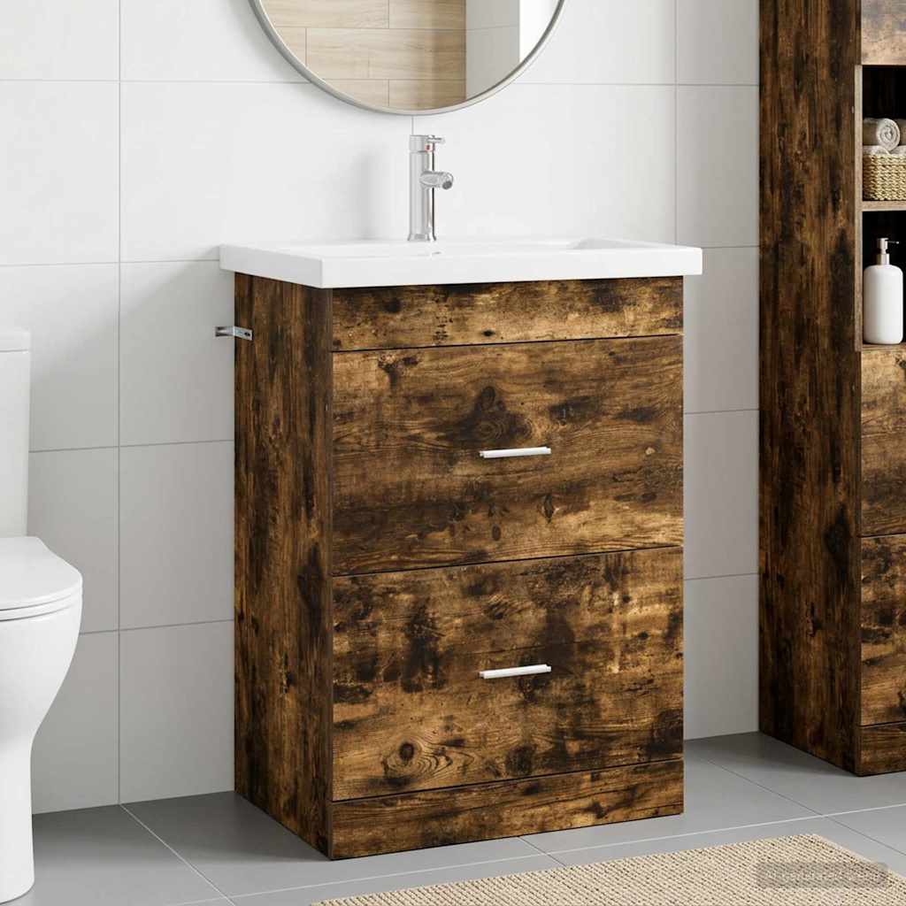 Badezimmermöbel-Set Geräucherte Eiche 61 x 40 x 84,5 cm