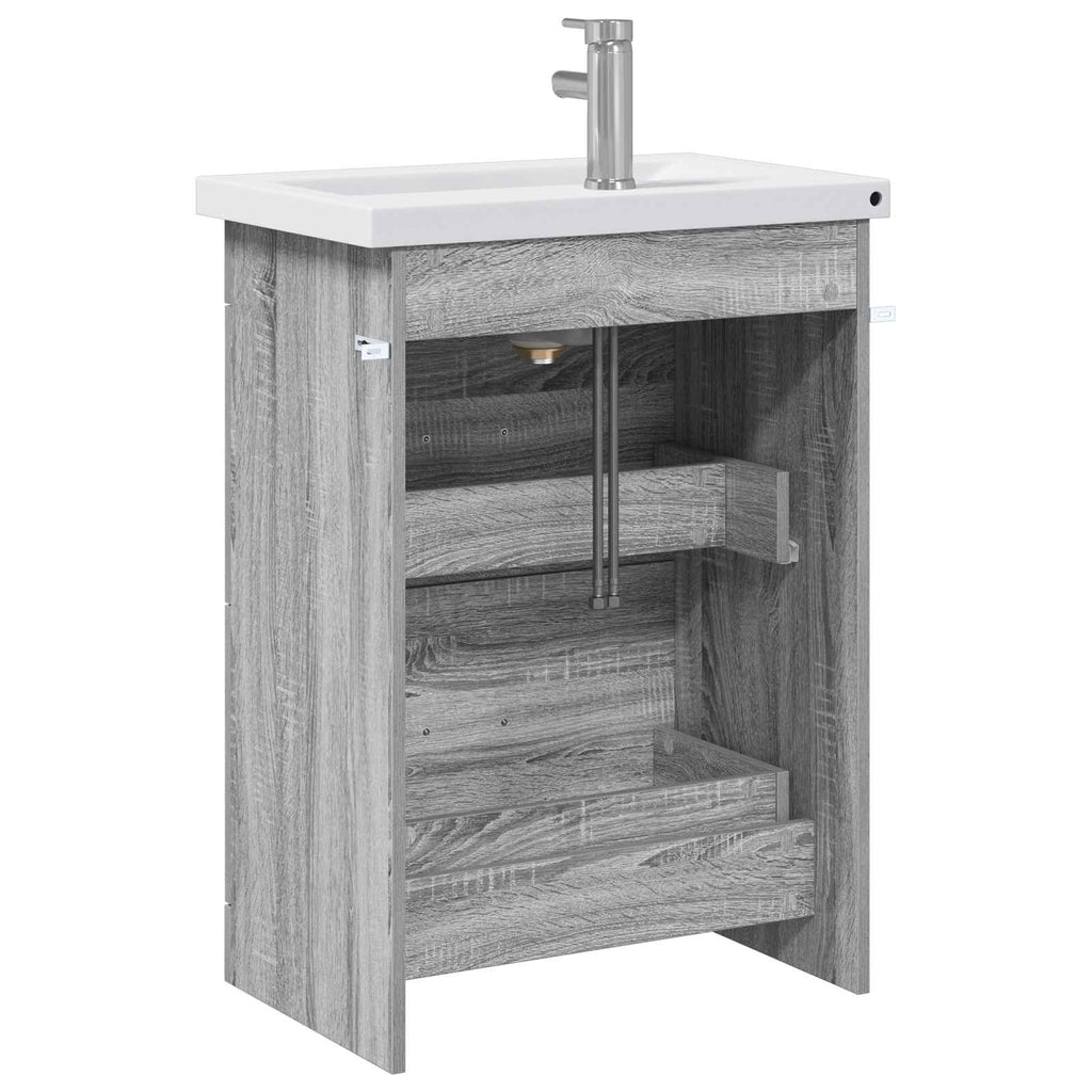 Badezimmermöbel-Set Grau Sonoma 61 x 40 x 84,5 cm Holzwerkstoff