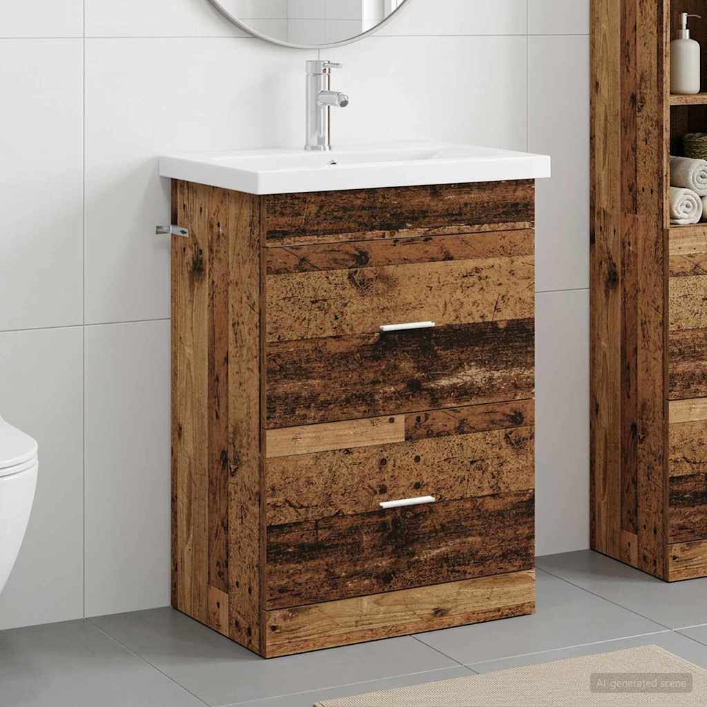 Badezimmermöbel-Set Altholz 61 x 40 x 84,5 cm Holzwerkstoff