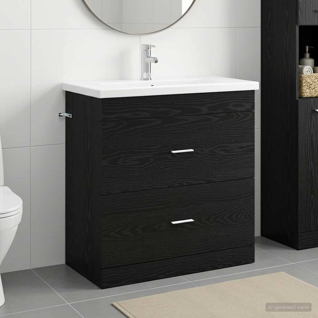 Badezimmermöbel-Set Schwarze Eiche 81 x 40 x 84,5 cm