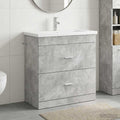 Badezimmermöbel-Set Betongrau 81 x 40 x 84,5 cm Holzwerkstoff