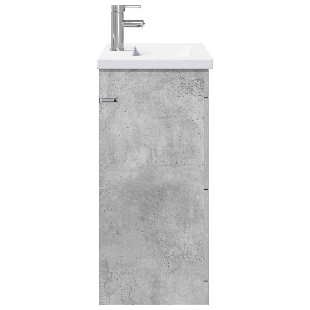 Badezimmermöbel-Set Betongrau 81 x 40 x 84,5 cm Holzwerkstoff