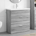 Badezimmermöbel-Set Grau Sonoma 81 x 40 x 84,5 cm Holzwerkstoff