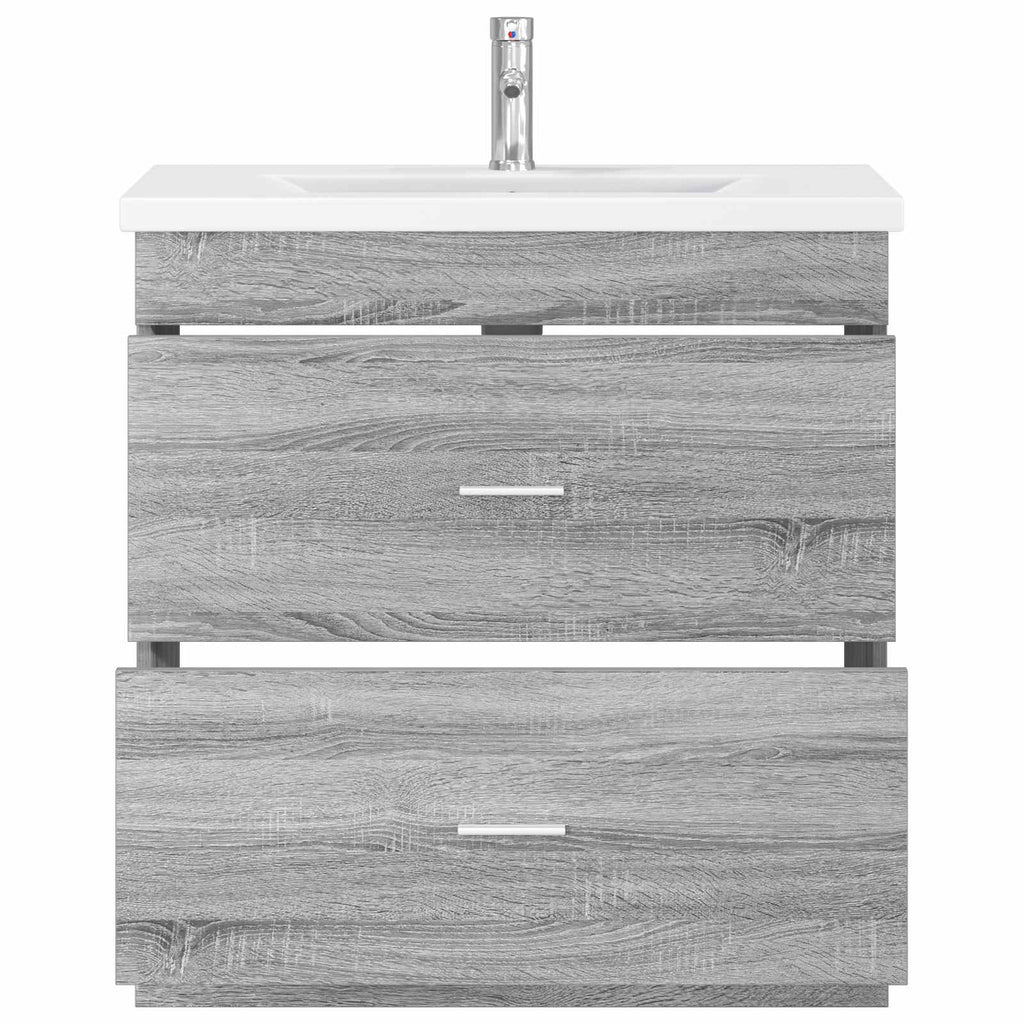Badezimmermöbel-Set Grau Sonoma 81 x 40 x 84,5 cm Holzwerkstoff