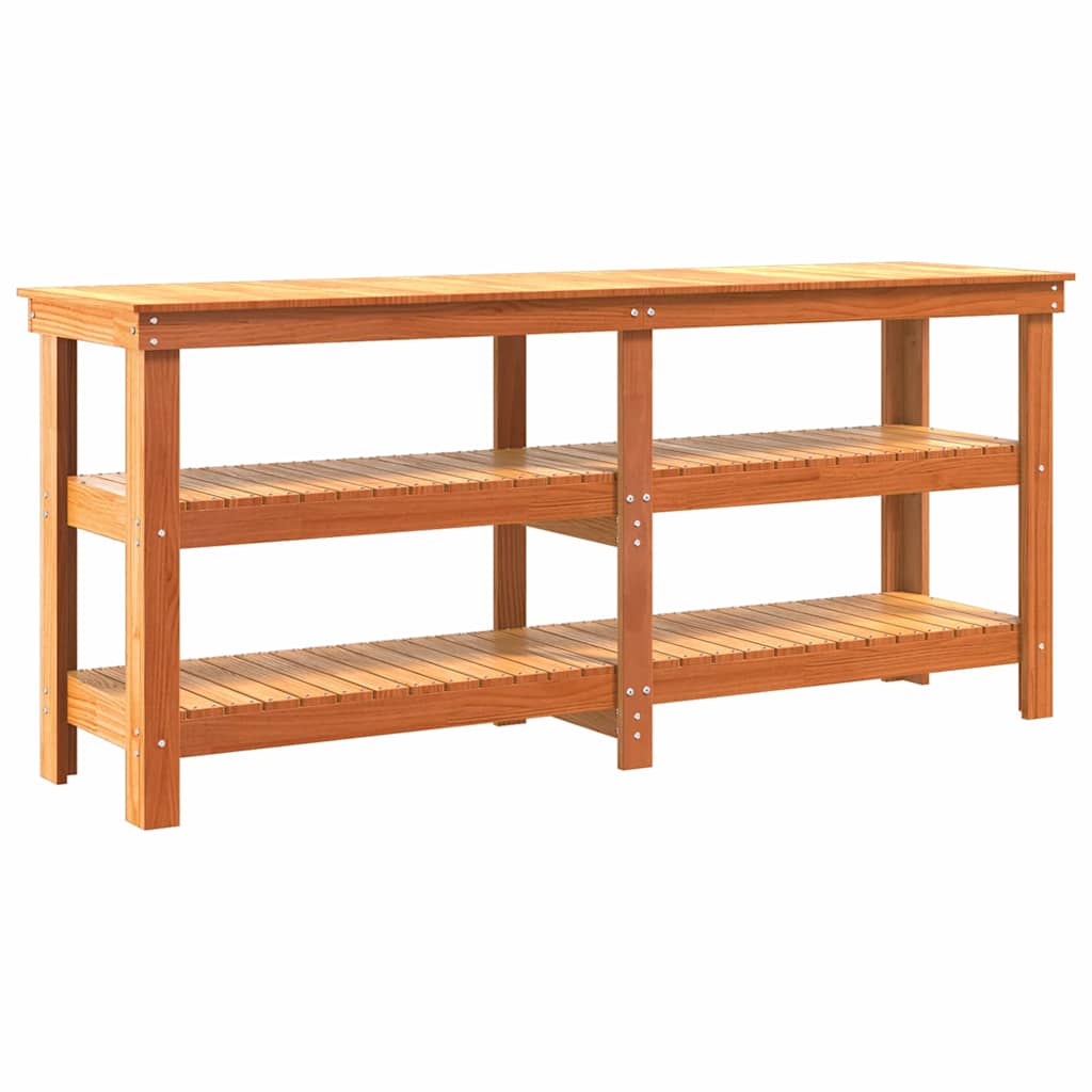 Werkbank Wachsbraun 181,5 x 50 x 80 cm Massives Kiefernholz