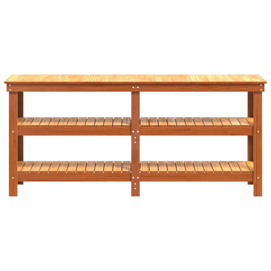 Werkbank Wachsbraun 181,5 x 50 x 80 cm Massives Kiefernholz