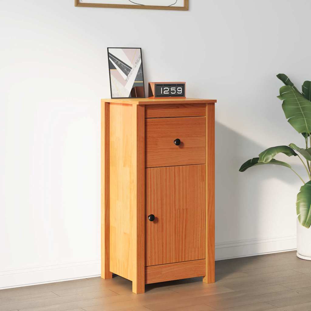 Sideboard Wachsbraun 39 x 34,5 x 80 cm Massives Kiefernholz
