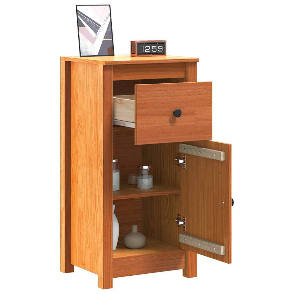 Sideboard Wachsbraun 39 x 34,5 x 80 cm Massives Kiefernholz