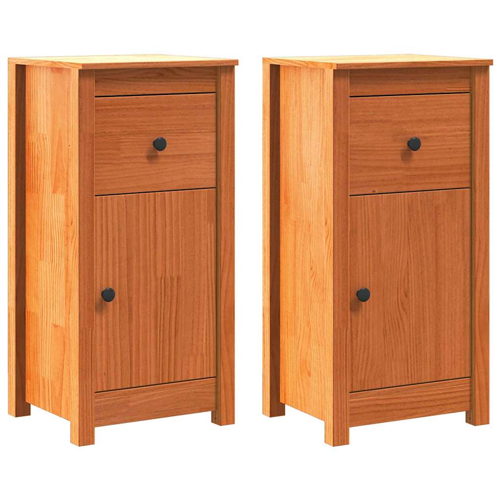 Sideboard 2 pcs Wachsbraun 39 x 34,5 x 80 cm